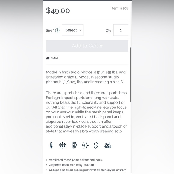 ZYIA All Star Sports Bra size M - Picture 6 of 7